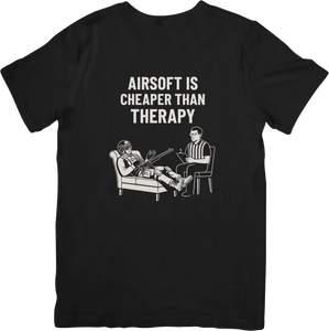 Airsoft Is Cheaper Than Therapy T-Shirt – Funny Operator Mental Health Tee