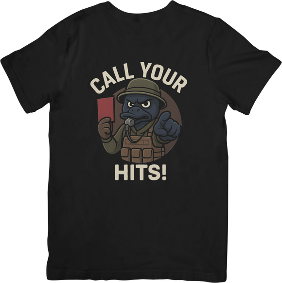 Call Your Hits! T-Shirt – Duck Referee Edition | Airsoft Fair Play Tee