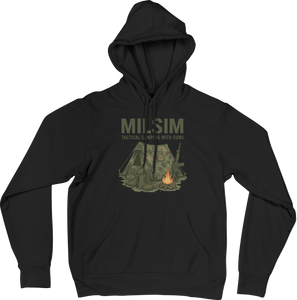 Milsim: Tactical Camping With Guns Hoodie – For Those Who Sleep Under the Stars and Wake Up Ready for War
