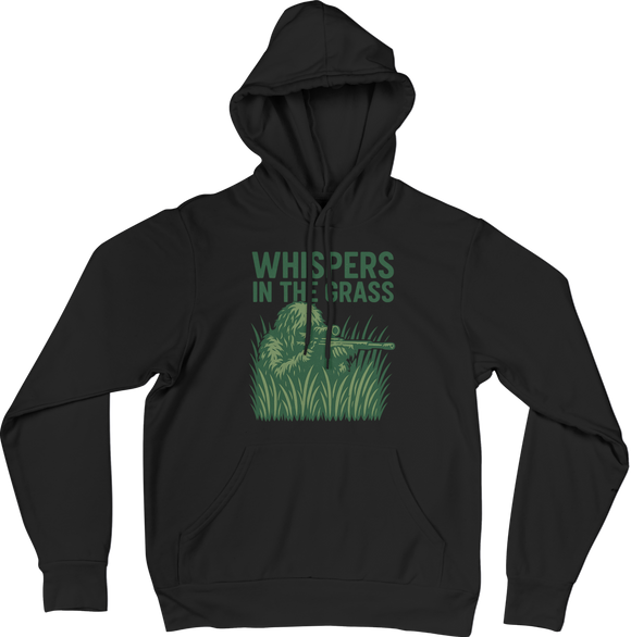 Whispers in the Grass Hoodie – The Sniper’s Silence Speaks Loudest